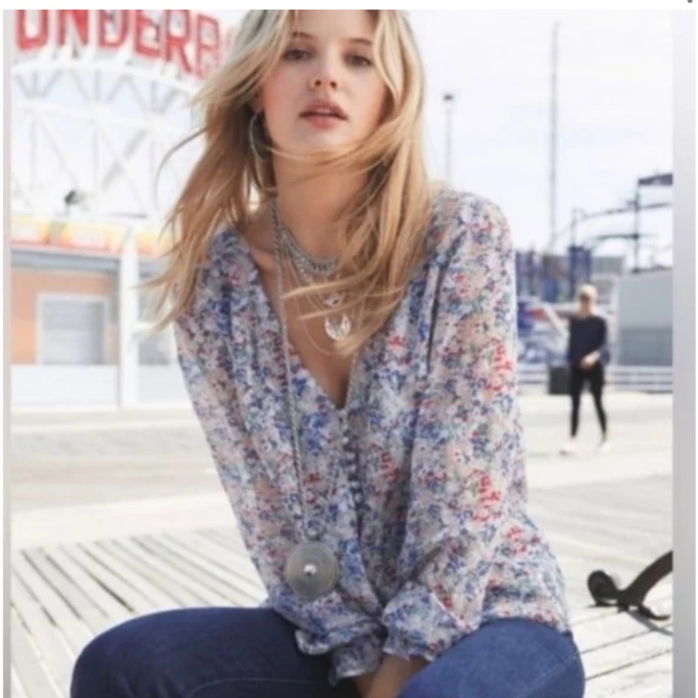 Sezane floral blouse